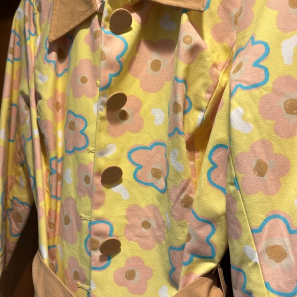 NWOT- Modcloth Yellow Floral Coat - Picture 3 of 4